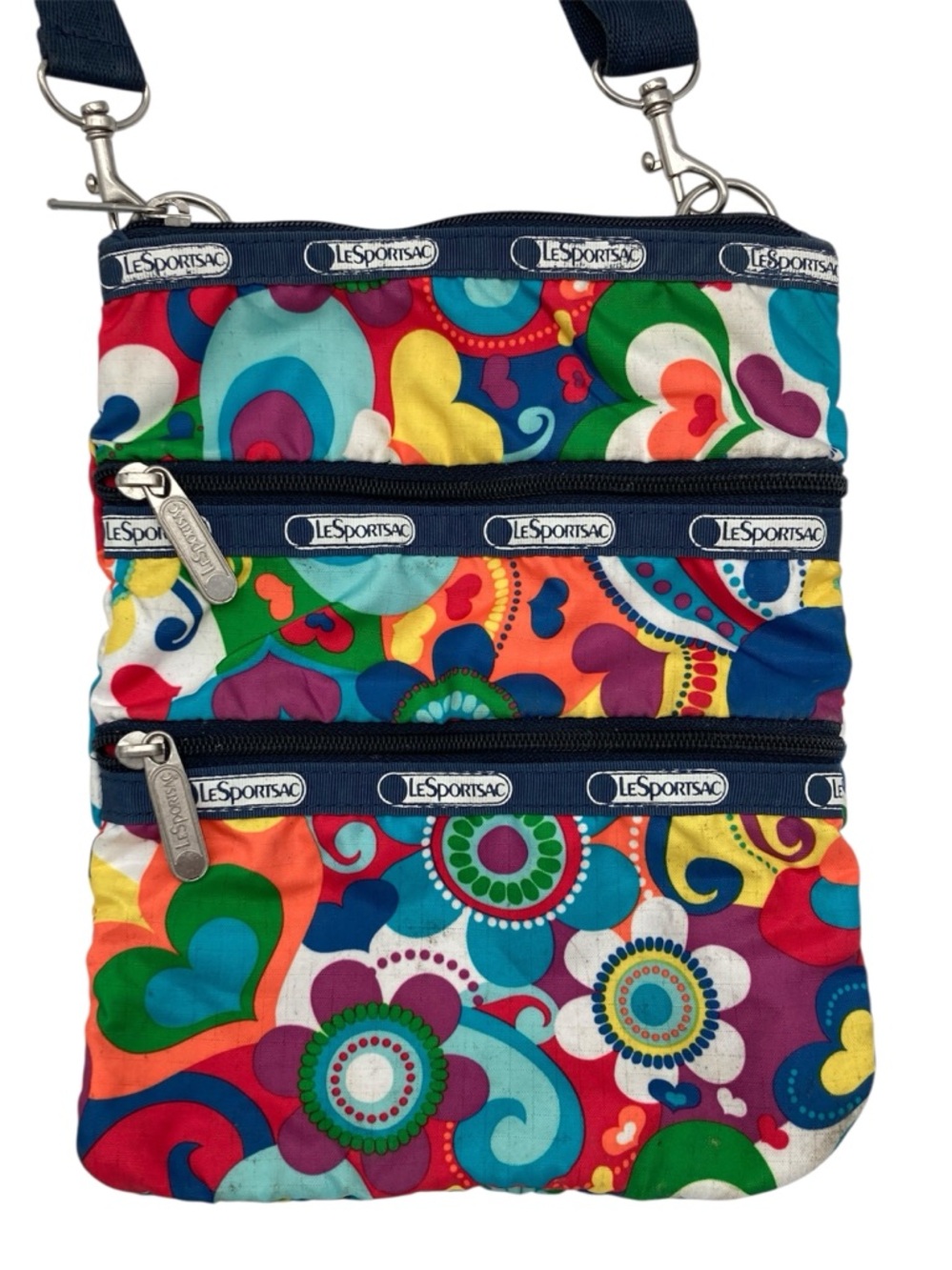 Lesportsac Colorful Floral and Heart Print Crossbody Bag